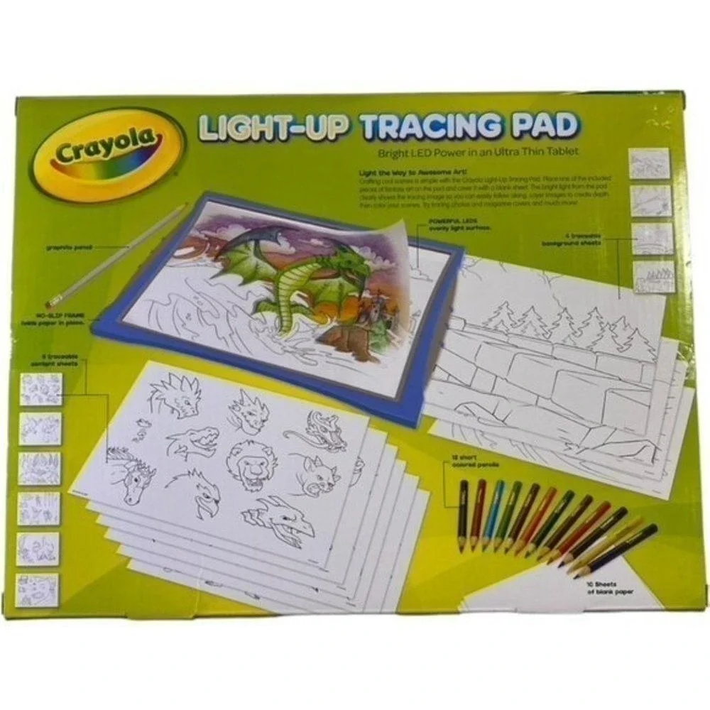 Crayola Light-Up Tracing‎ Pad, Blue Bright LED Power Ultra Thin Tablet New